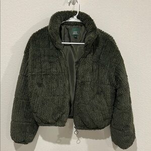Cozy Dark Green Textured Jacket